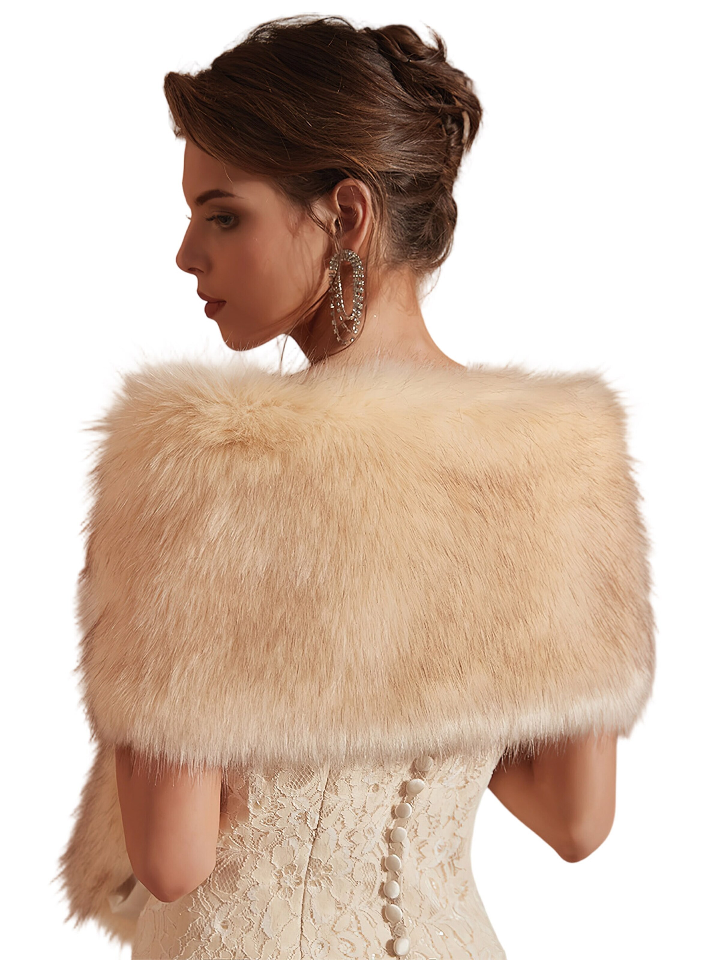 Magicshe Wrap 'Winter Dicker Kunstfell Stola' in Yellow