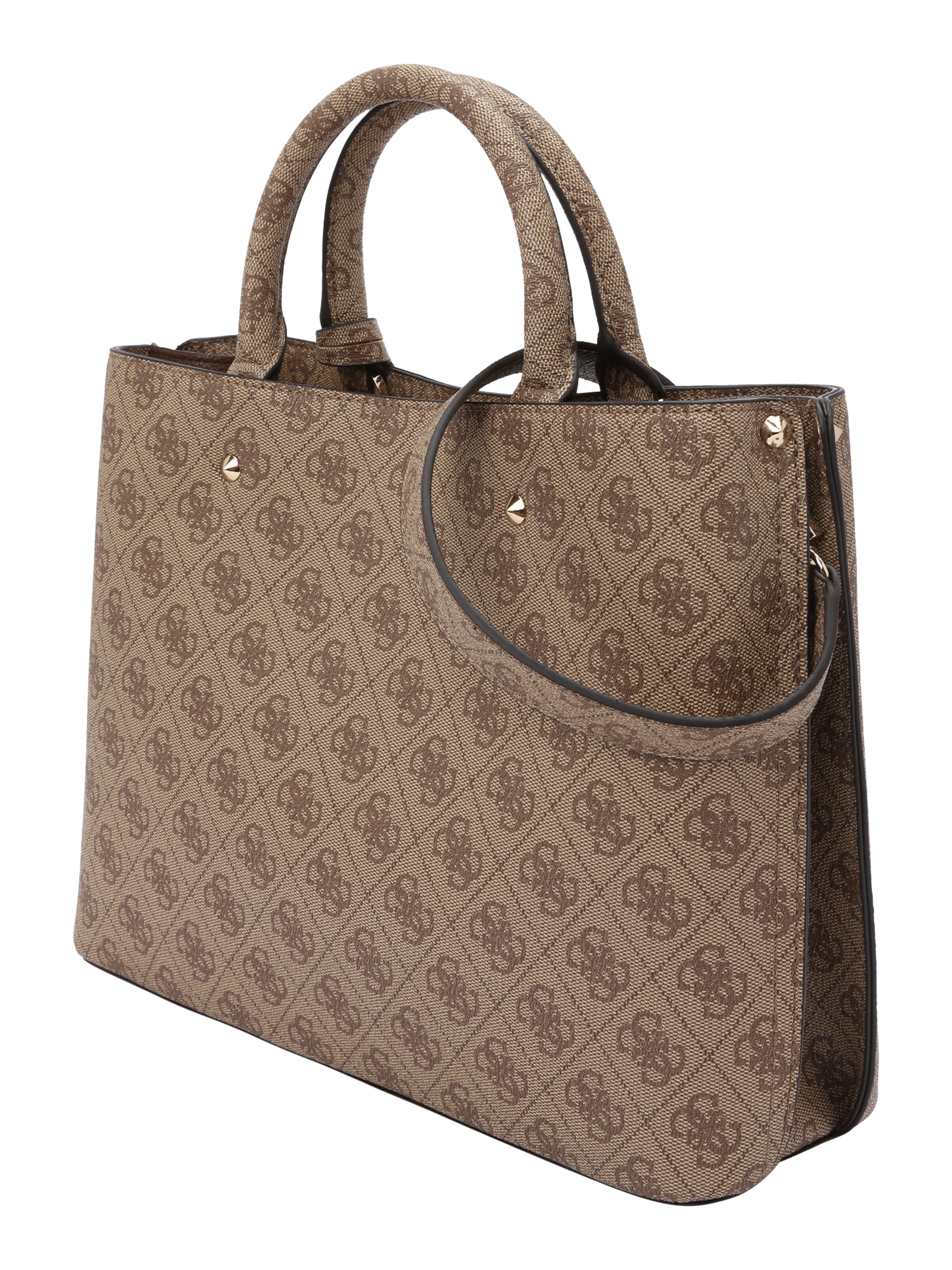 GUESS Handbag 'MERIDIAN II GIRLFRIEND SATCHEL' in Brown