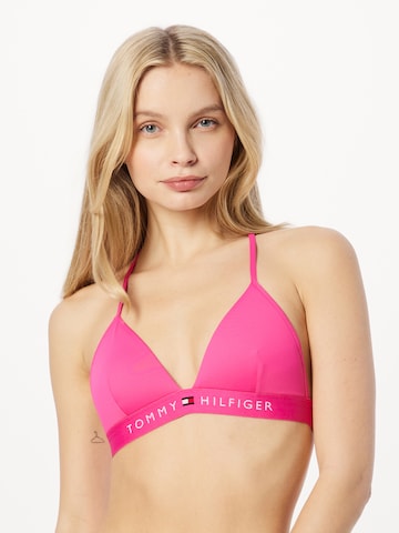 Tommy Hilfiger Underwear Triangle Bikini Top in Pink: front