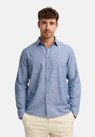 INDICODE JEANS Regular fit Overhemd 'Theon' in Blauw: voorkant