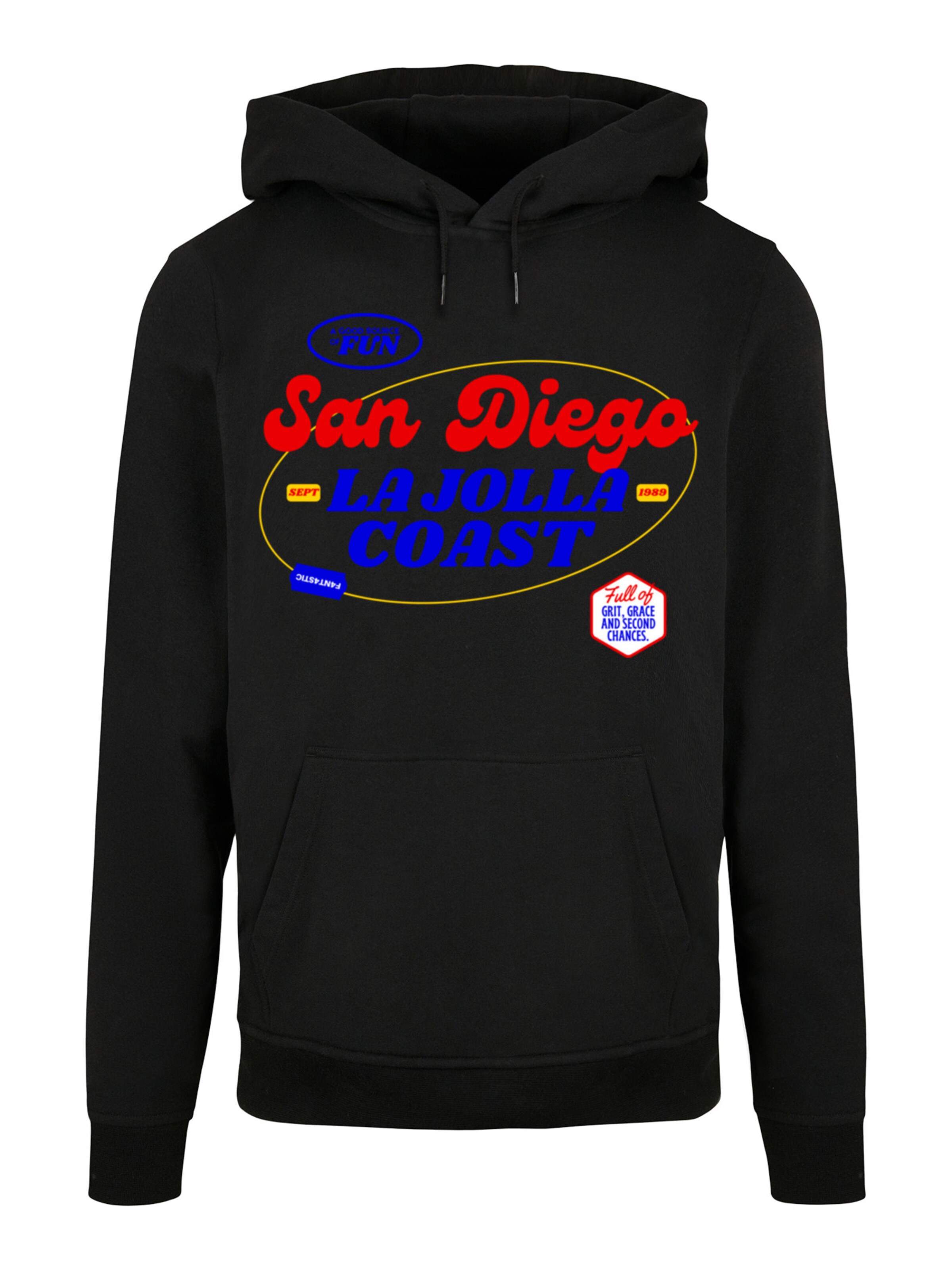 F4NT4STIC Sweatshirt 'San Diego' in Zwart: voorkant