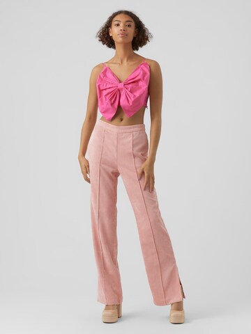 Vero Moda Collab Wide leg Broek 'Kae' in Roze