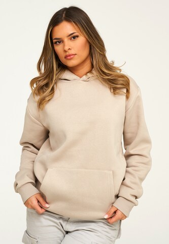 behype Sweatshirt 'COMFY' in Beige: Vorderseite
