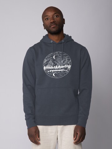 Felpa 'Mountains by night' di Watapparel in grigio: frontale