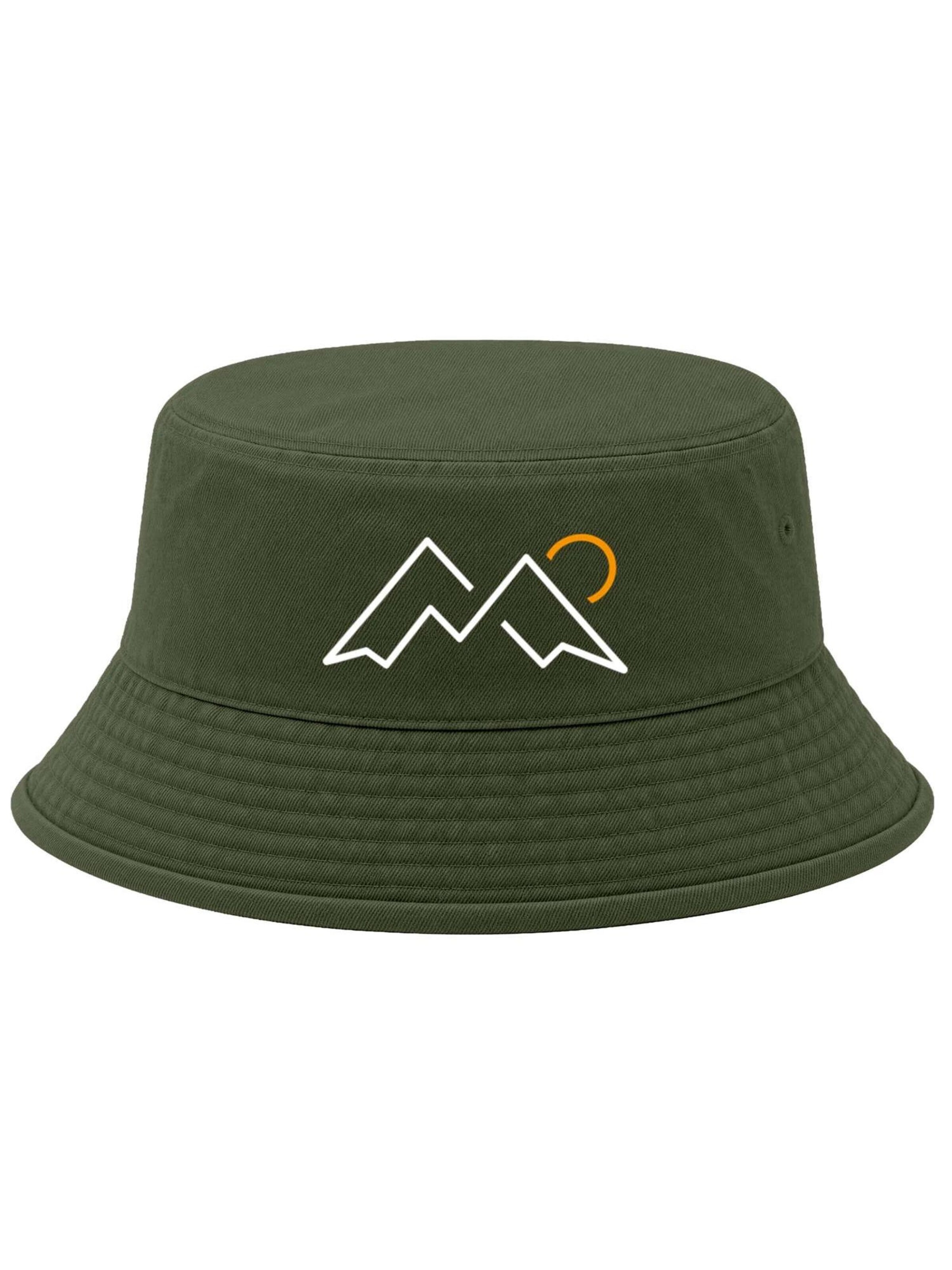 Neverless Hat 'Mountain Lineart' in Green: front