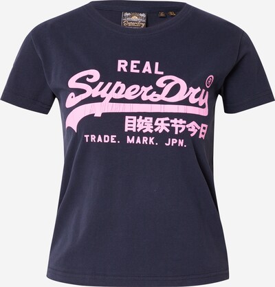Superdry T-shirt en bleu marine / violet néon, Vue avec produit