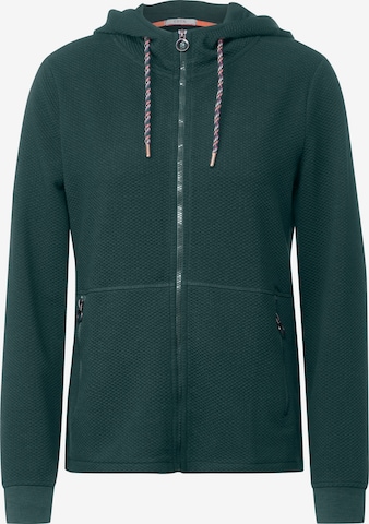 CECIL Zip-Up Hoodie in Green: front