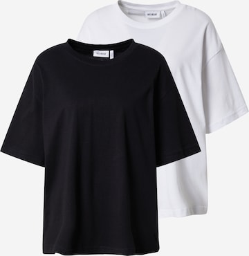 WEEKDAY Oversized Shirt in Black: front