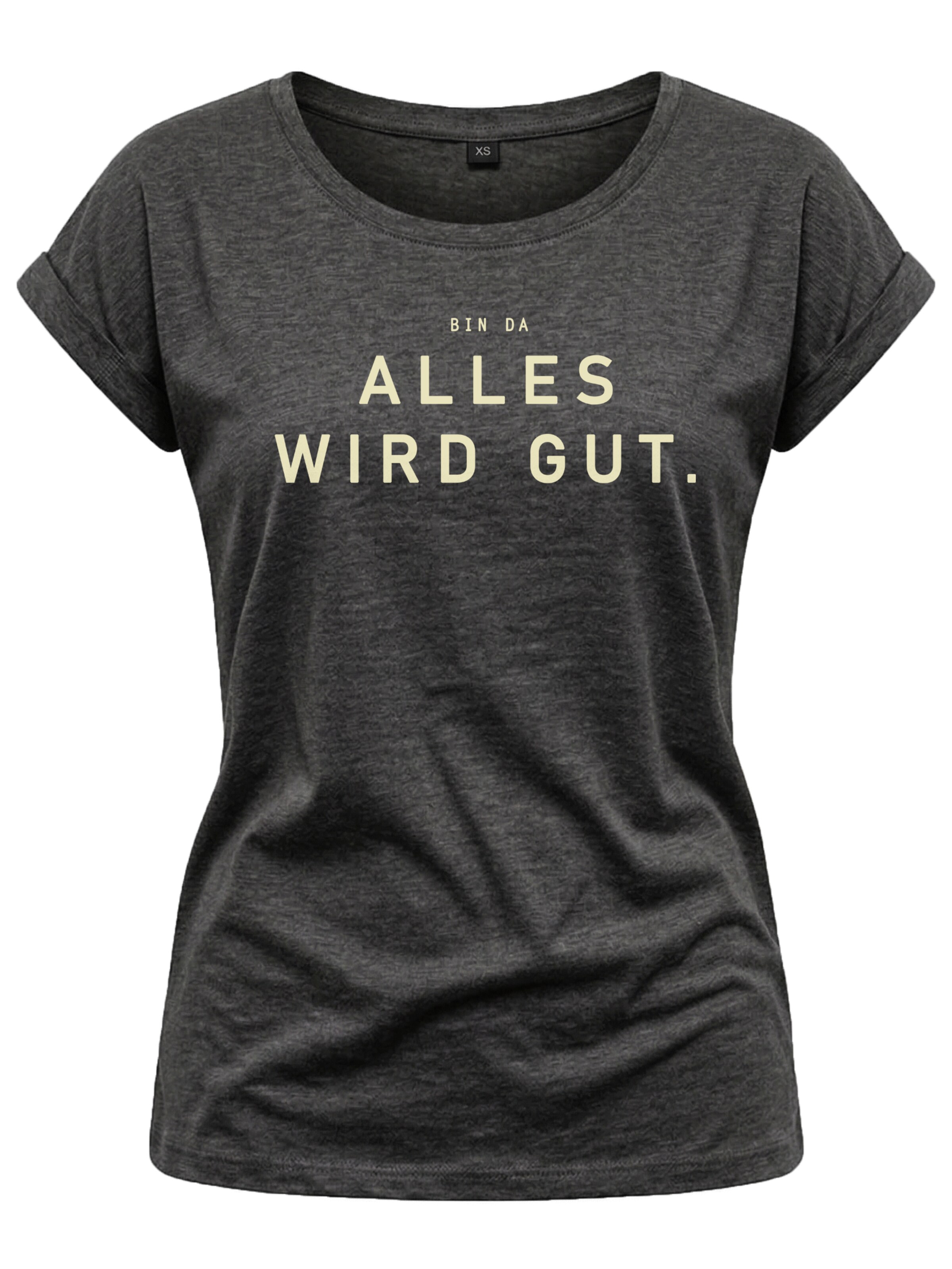 MAKAYA Shirt 'Bin da alles wird gut' in Grey: front