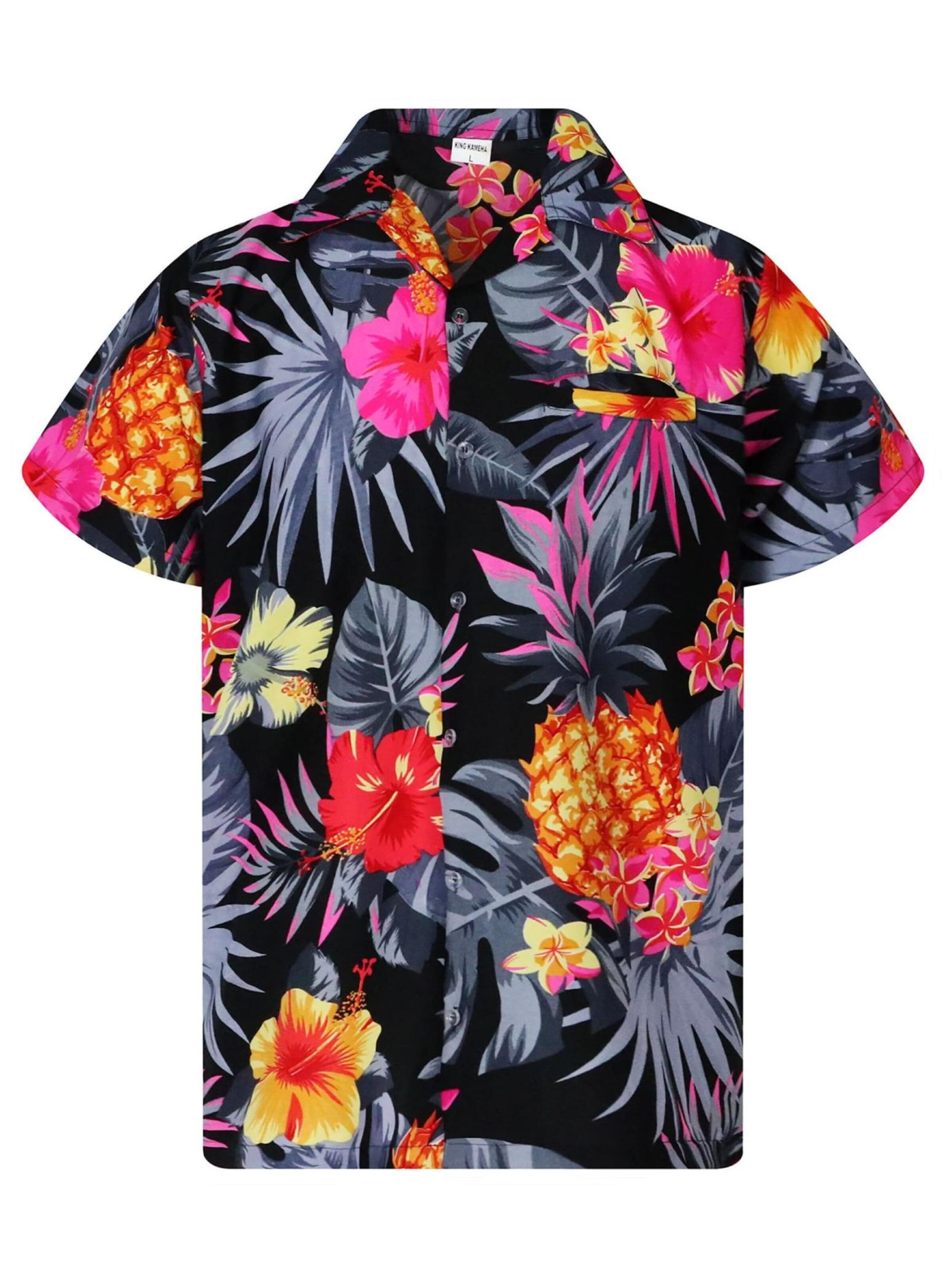 T-Shirt 'Pineapple' King Kameha en gris : devant
