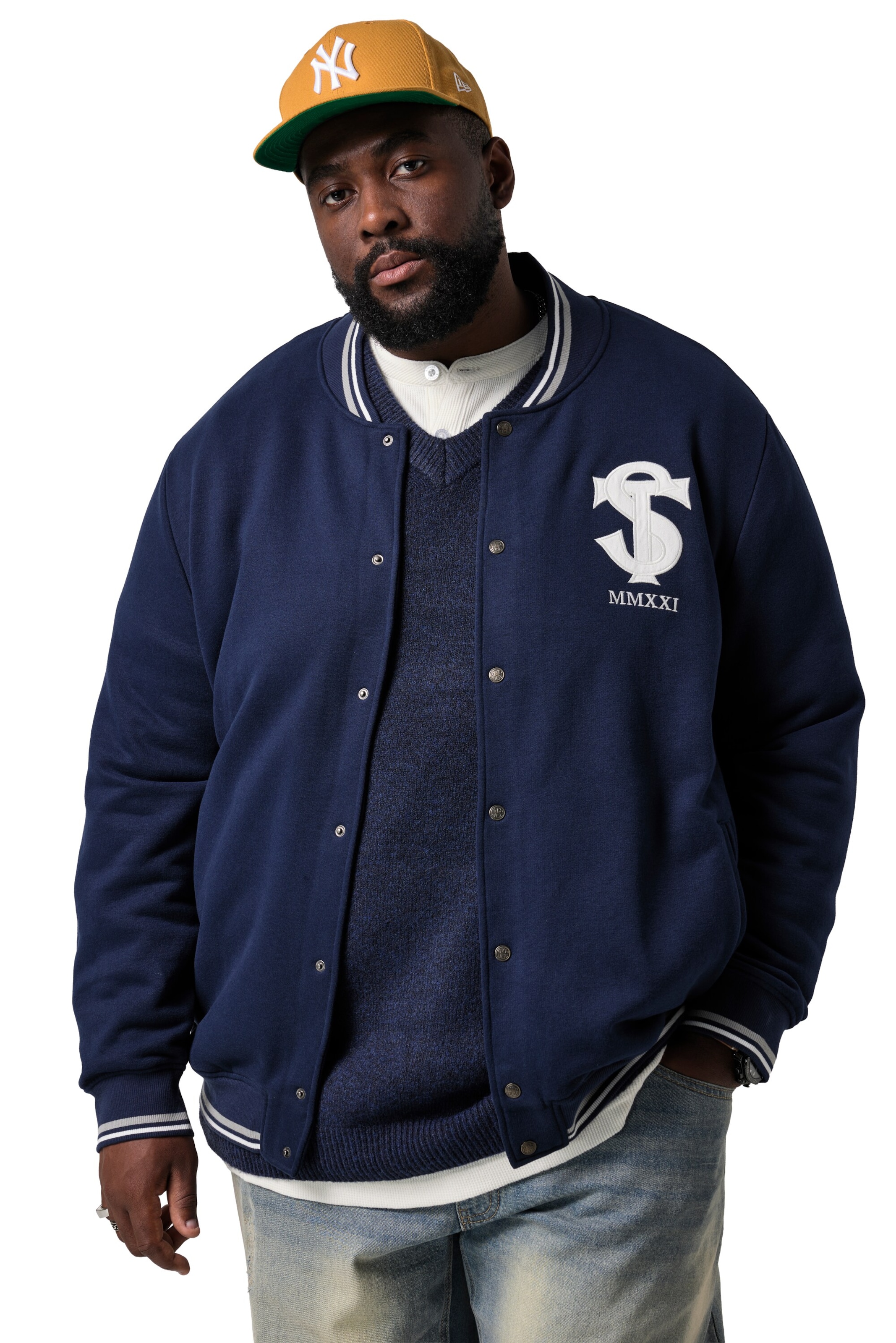 STHUGE Sweatjacke in Blau: Vorderseite