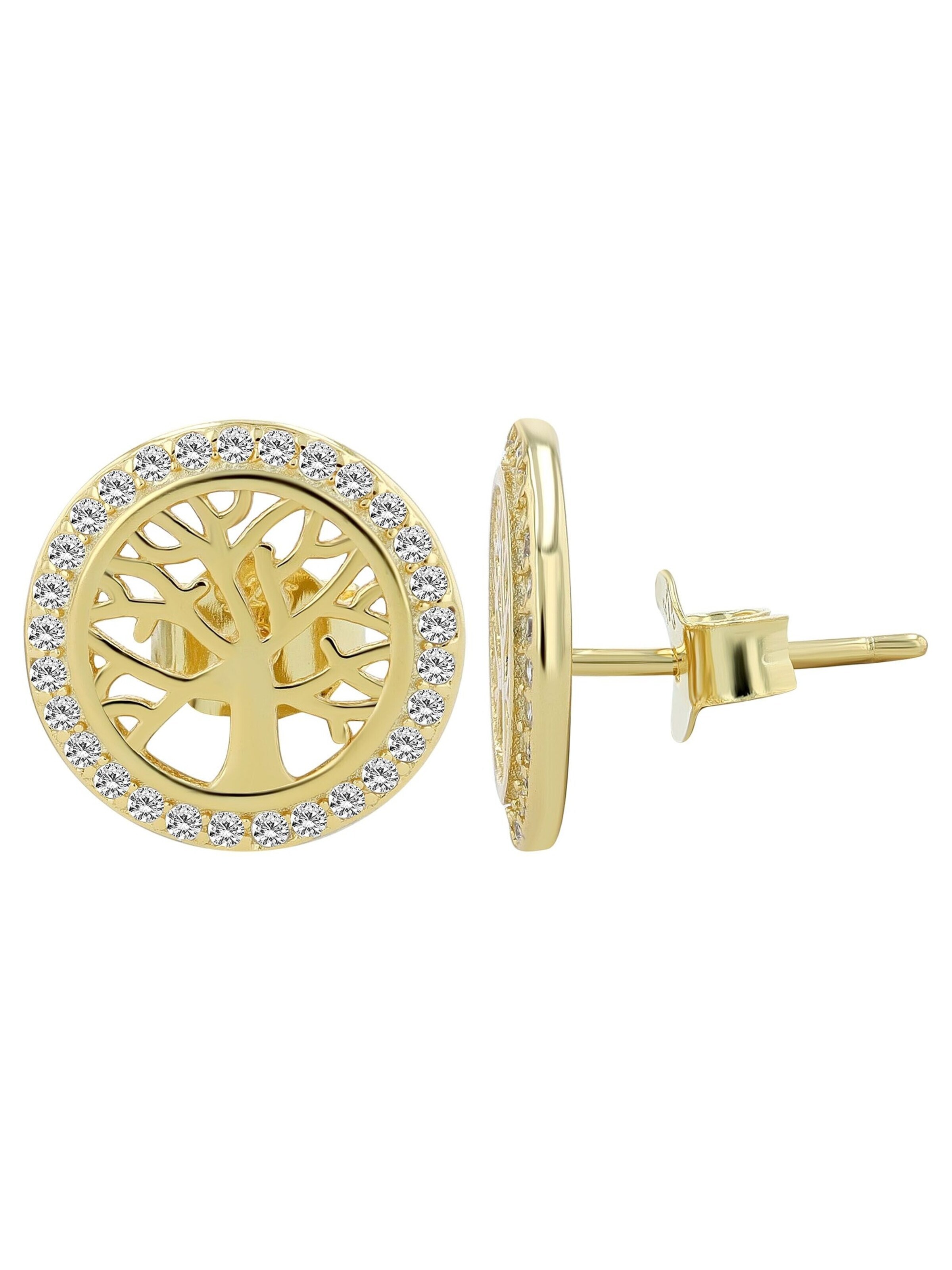 Akzent Earrings '"Emerita" aus 925 Sterlingsilber, rhodiniert, langlebig' in Gold