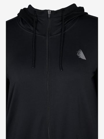 Active by Zizzi Zip-Up Hoodie 'Cannes' in Black