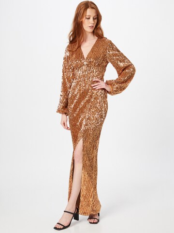 True Decadence Evening Dress in Bronze: front