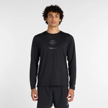 T-Shirt 'Reflective Poly Long Sleeve T-Shirt' new balance en noir : devant