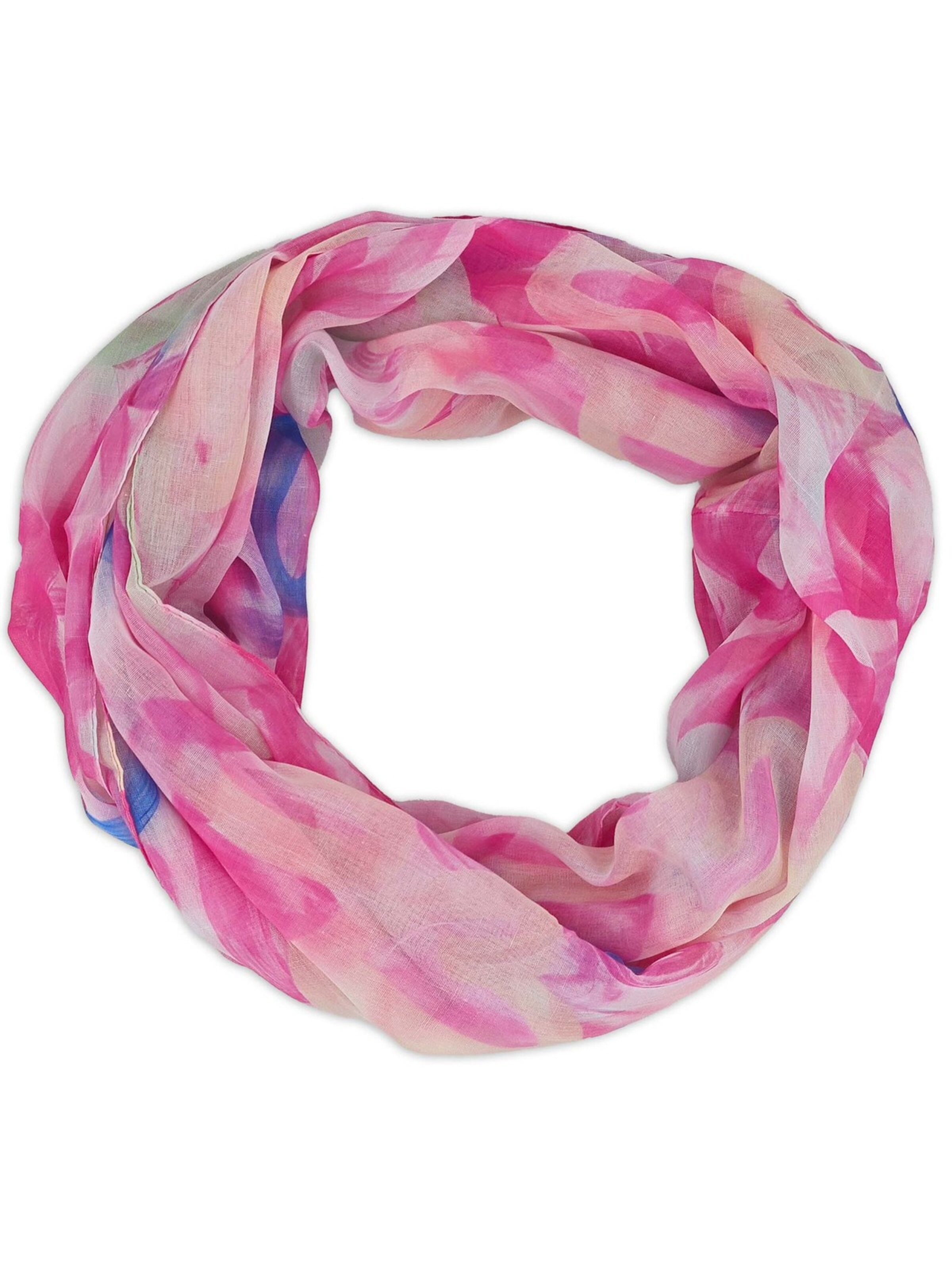 styleBREAKER Schlauchschal 'Loop mit Brushstroke Herz Muster'‌‌‌‌‌‌‌‌‌‌ in Pink: Vorderseite