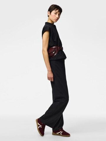 PIECES Wide leg Trousers 'PCBia' in Black