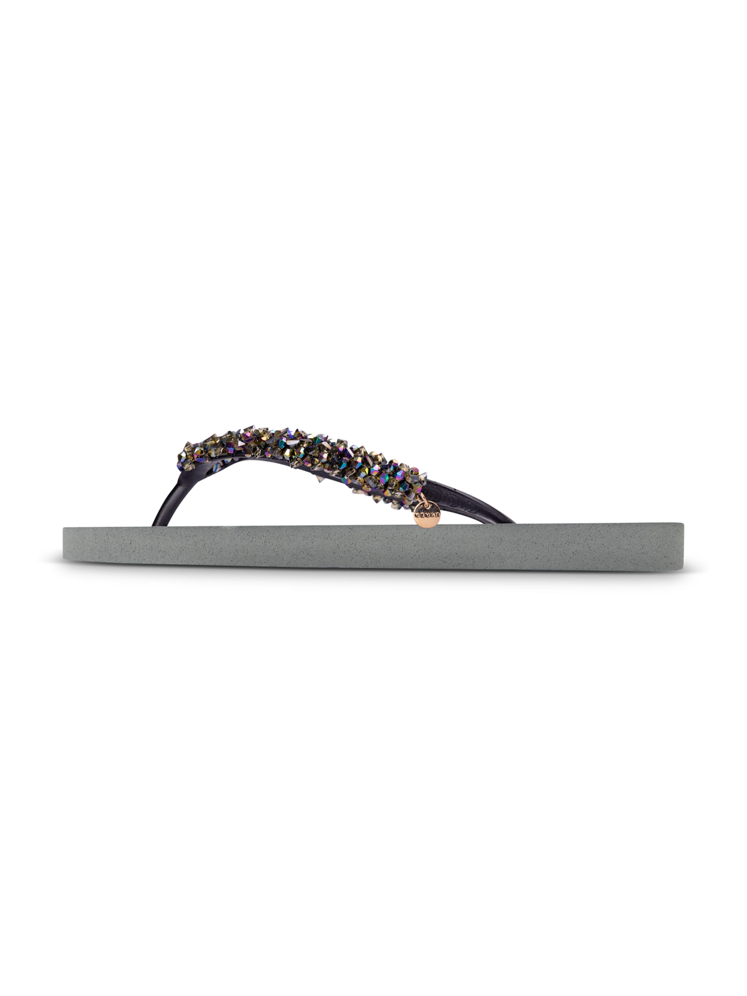 Uzurii Luxury Footwear T-Bar Sandals 'Classic Aby' in Silver: front