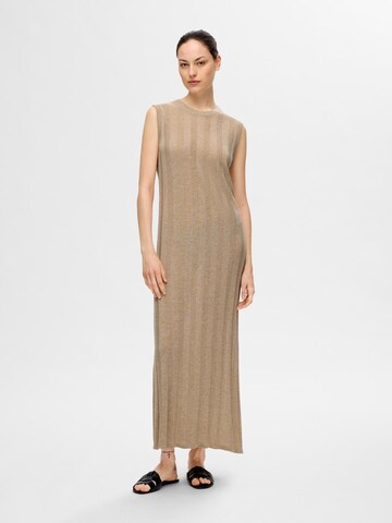 SELECTED FEMME Gebreide jurk 'HANNA' in Beige: voorkant