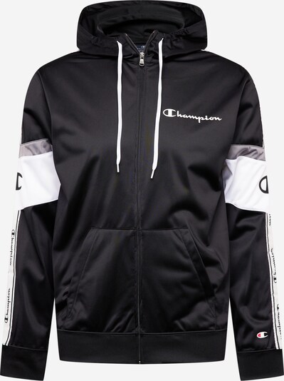 Champion Authentic Athletic Apparel Casaco de treino em cinzento / preto / branco, Vista do produto