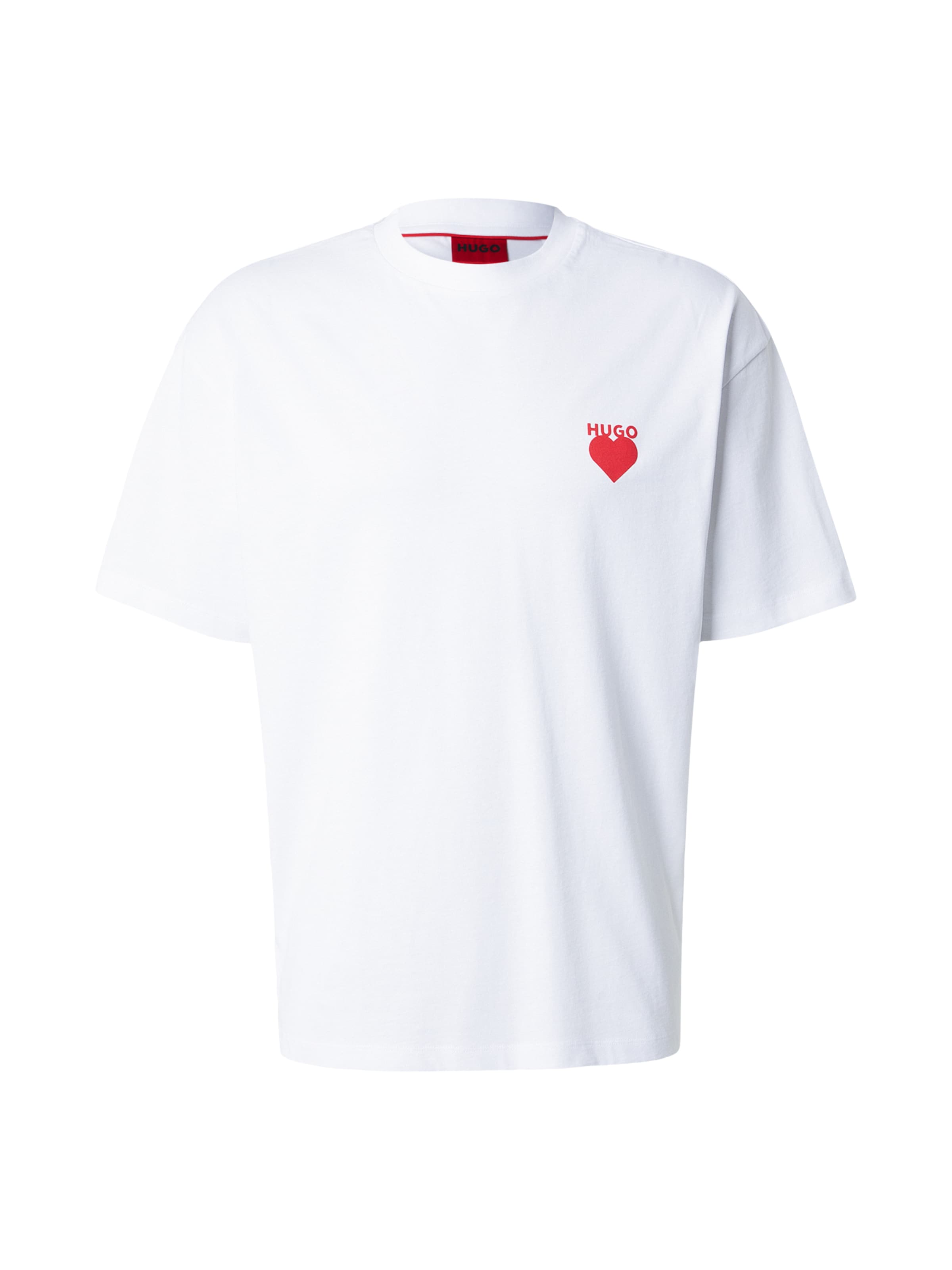 HUGO Тениска 'Dewdam' в бяло: отпред