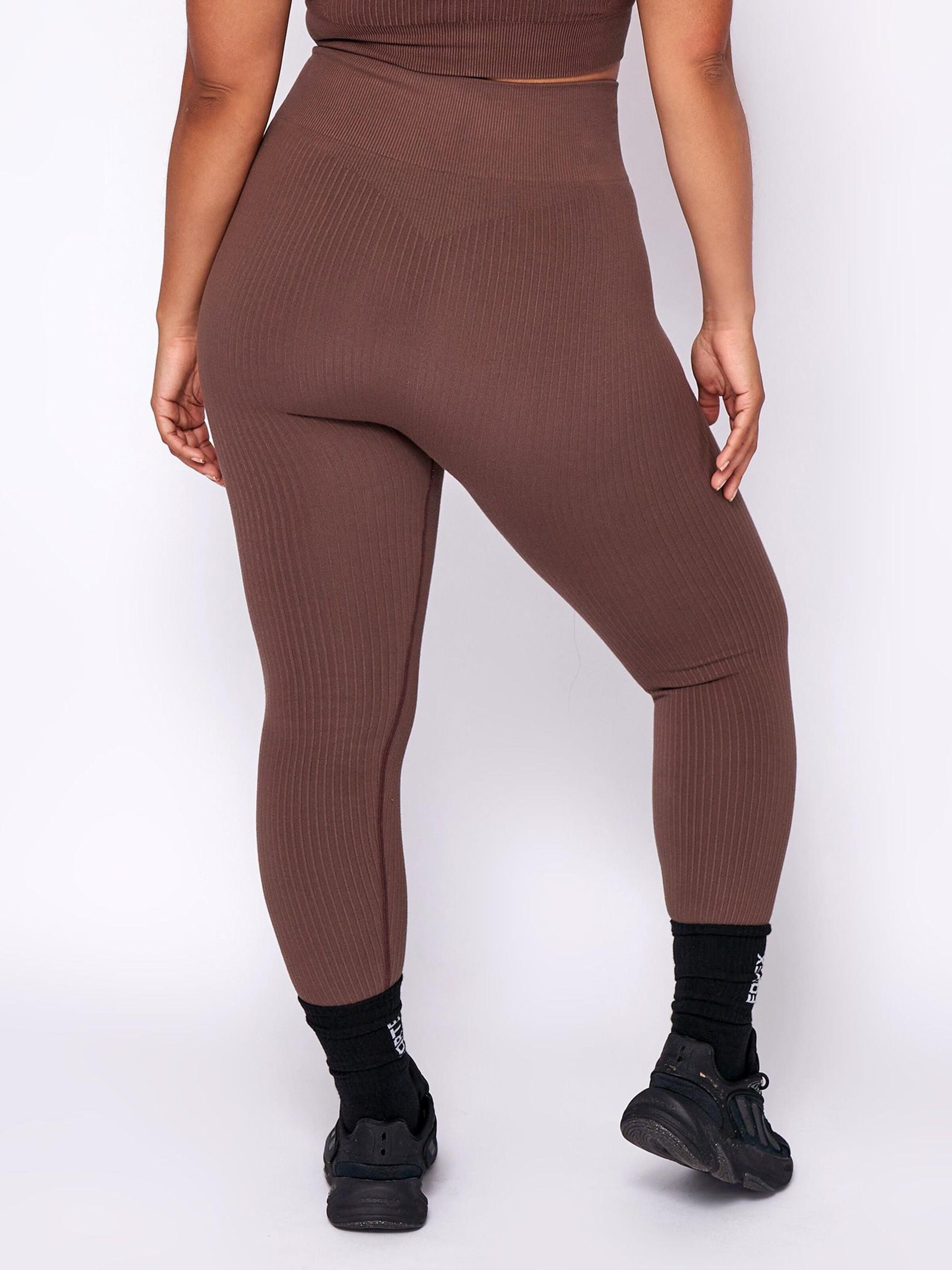 Fortex Fitness Skinny Legginsy 'Seamless Essential' w kolorze brązowy