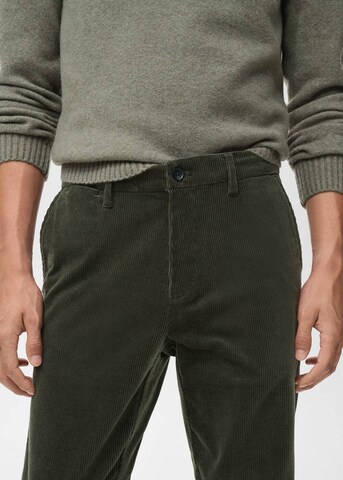 MANGO MAN Slim fit Pants 'Berdam' in Green
