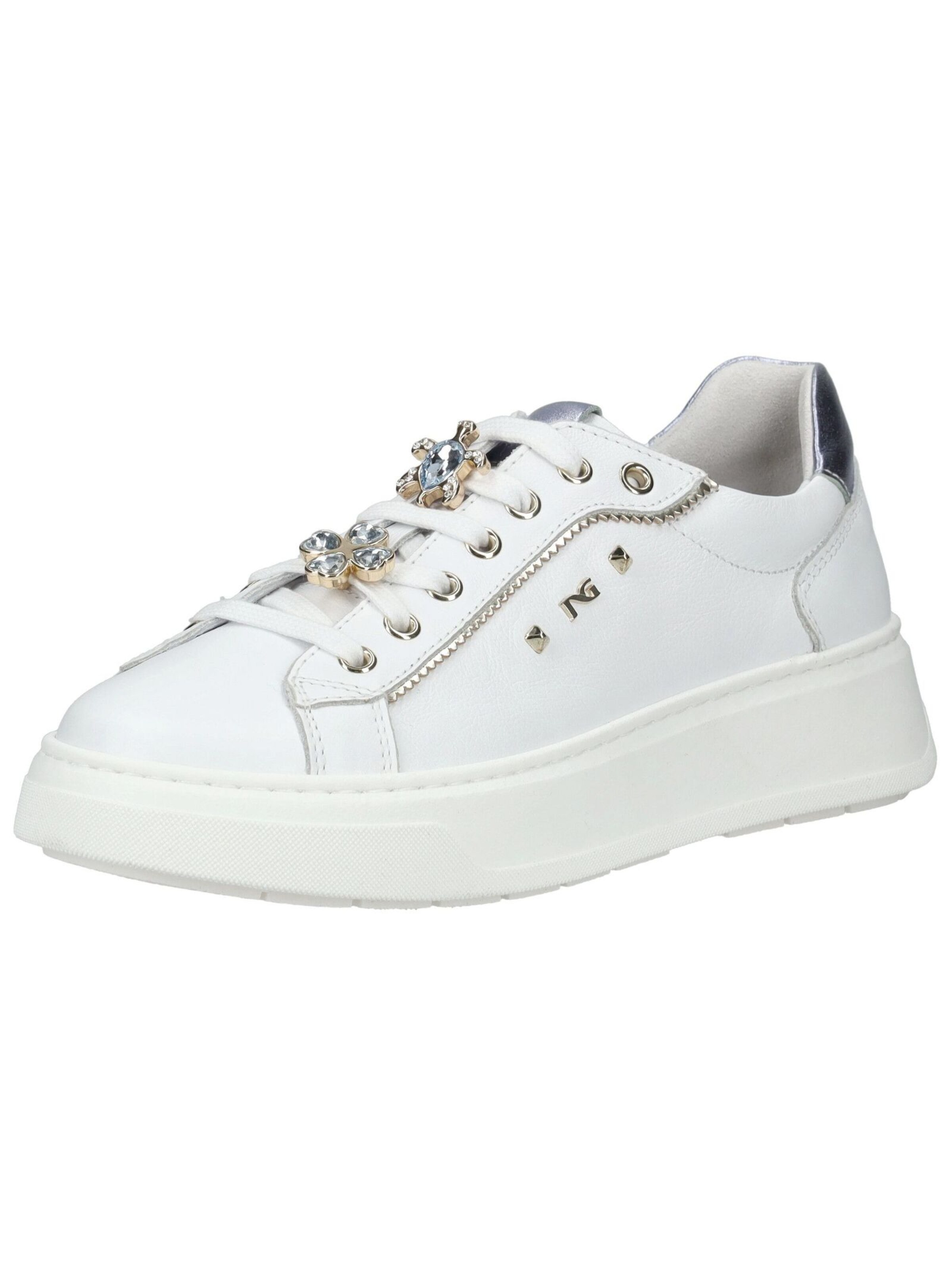 Baskets basses Nero Giardini en blanc : devant