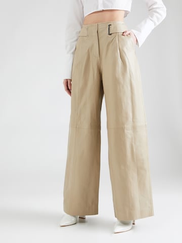 Wide leg Pantaloni di REMAIN in beige: frontale