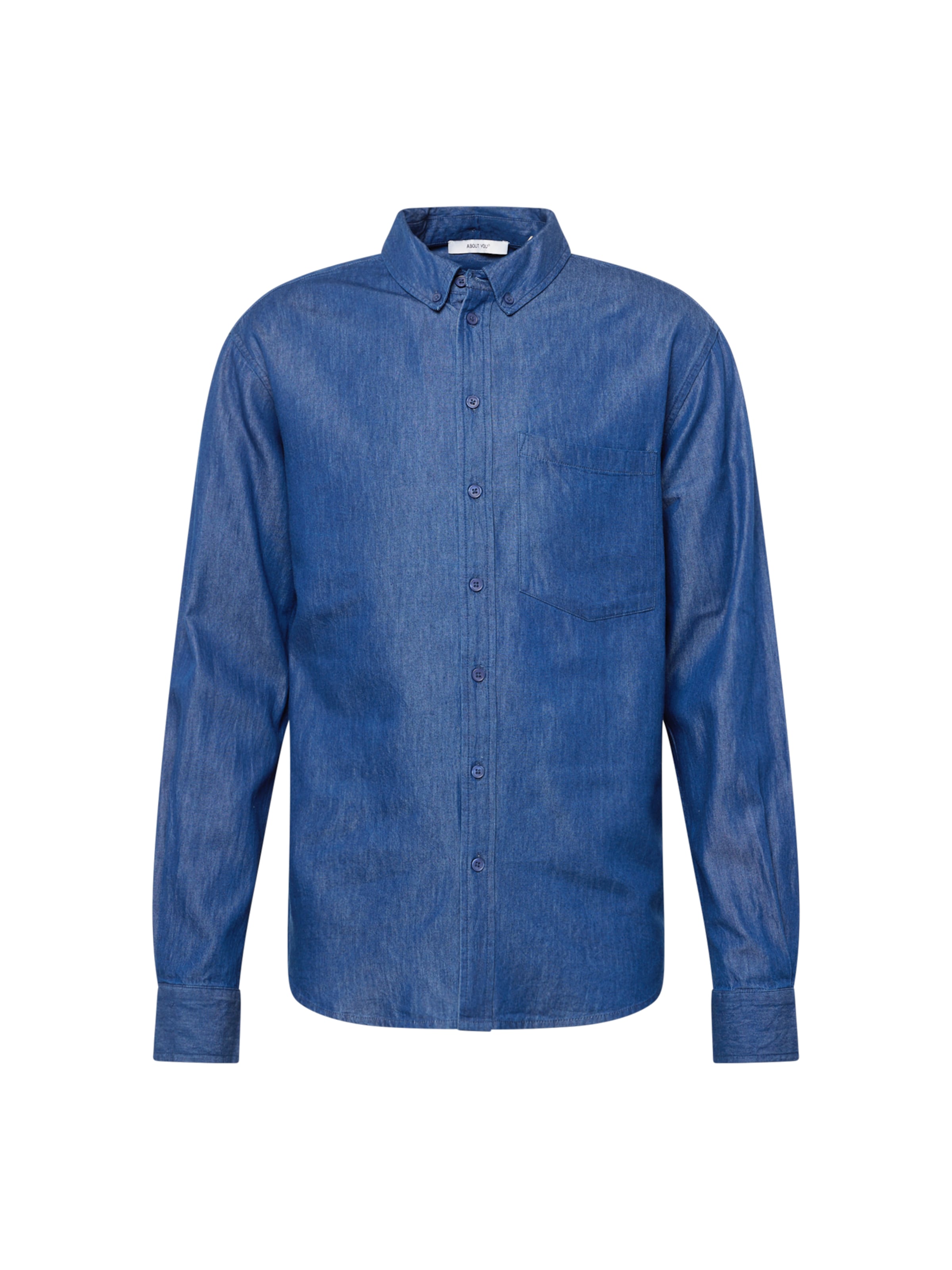 ABOUT YOU Regular fit Button Up Shirt 'Ivan' in Blue: front