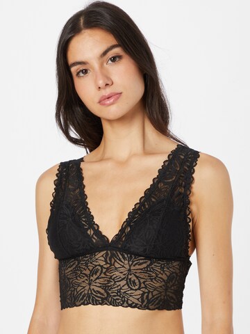 AERIE Triangle Bra in Black: front