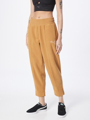 Regular Pantalon de sport PUMA en marron : devant