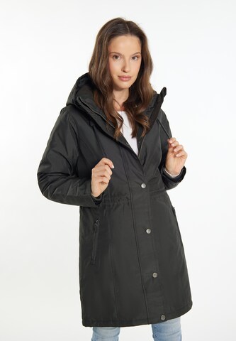 usha BLUE LABEL Winterparka 'Fenia' in Zwart: voorkant