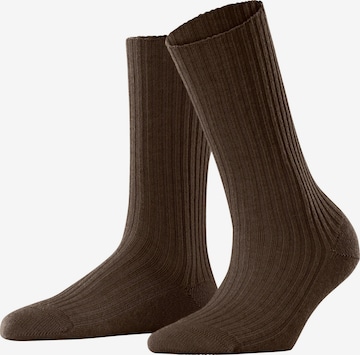 FALKE Socken 'Cosy Wool Boot' in Braun: Vorderseite