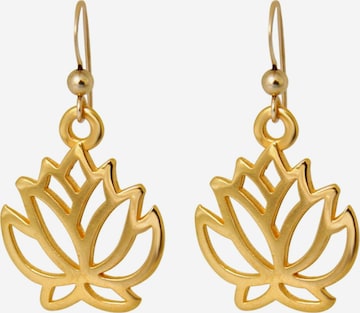 Boucles d'oreilles 'YOGA Lotus' Gemshine en or : devant