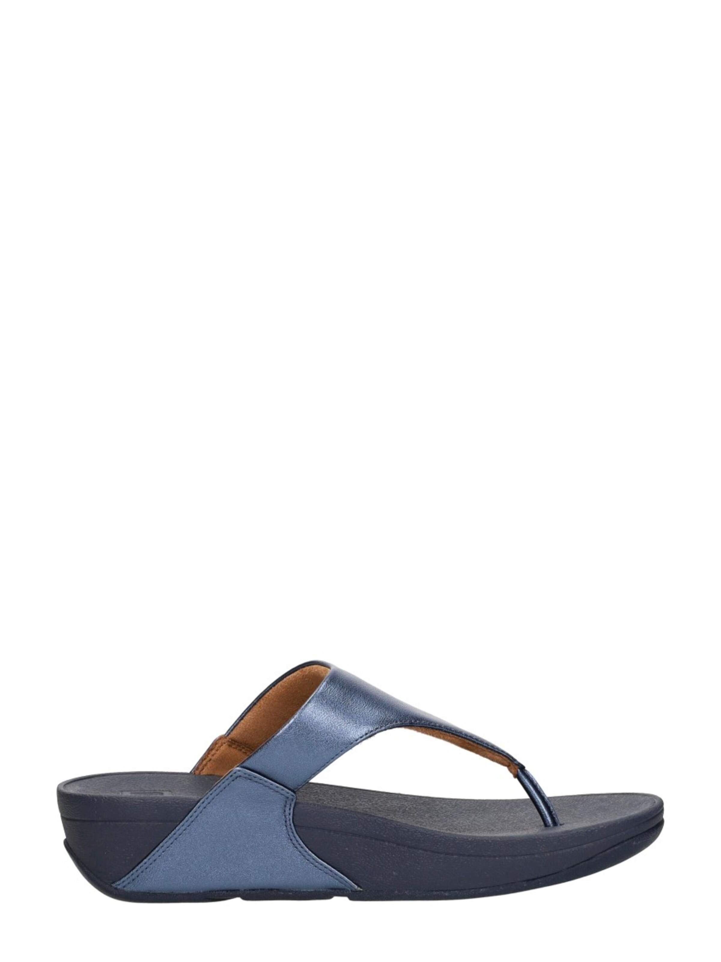 FitFlop Teenslipper 'Lulu Leather Toe-Post' in Blauw
