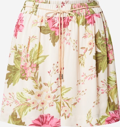 Pantaloni 'Aude' MOS MOSH pe kaki / oliv / roz / roz / alb lână, Vizualizare produs