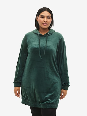Zizzi Košilové šaty 'HELENA' – zelená: přední strana