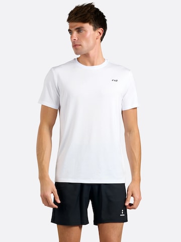 nordicdots Funktionsskjorte 'Bamboo Tee - Light Blue' i hvid: forside