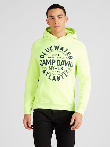 Sweat-shirt CAMP DAVID en jaune : devant