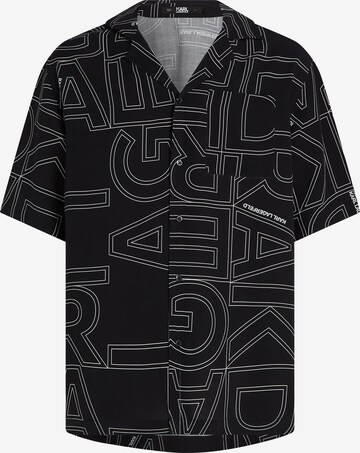 Karl Lagerfeld Comfort fit Button Up Shirt in Black: front