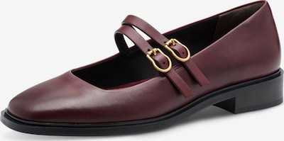 Balerini cu curea glezna pe 36 Tamaris pe roșu merlot, Vizualizare produs