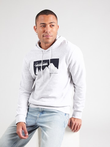 JACK & JONES Sweatshirt 'JJSUN' i vit: framsida