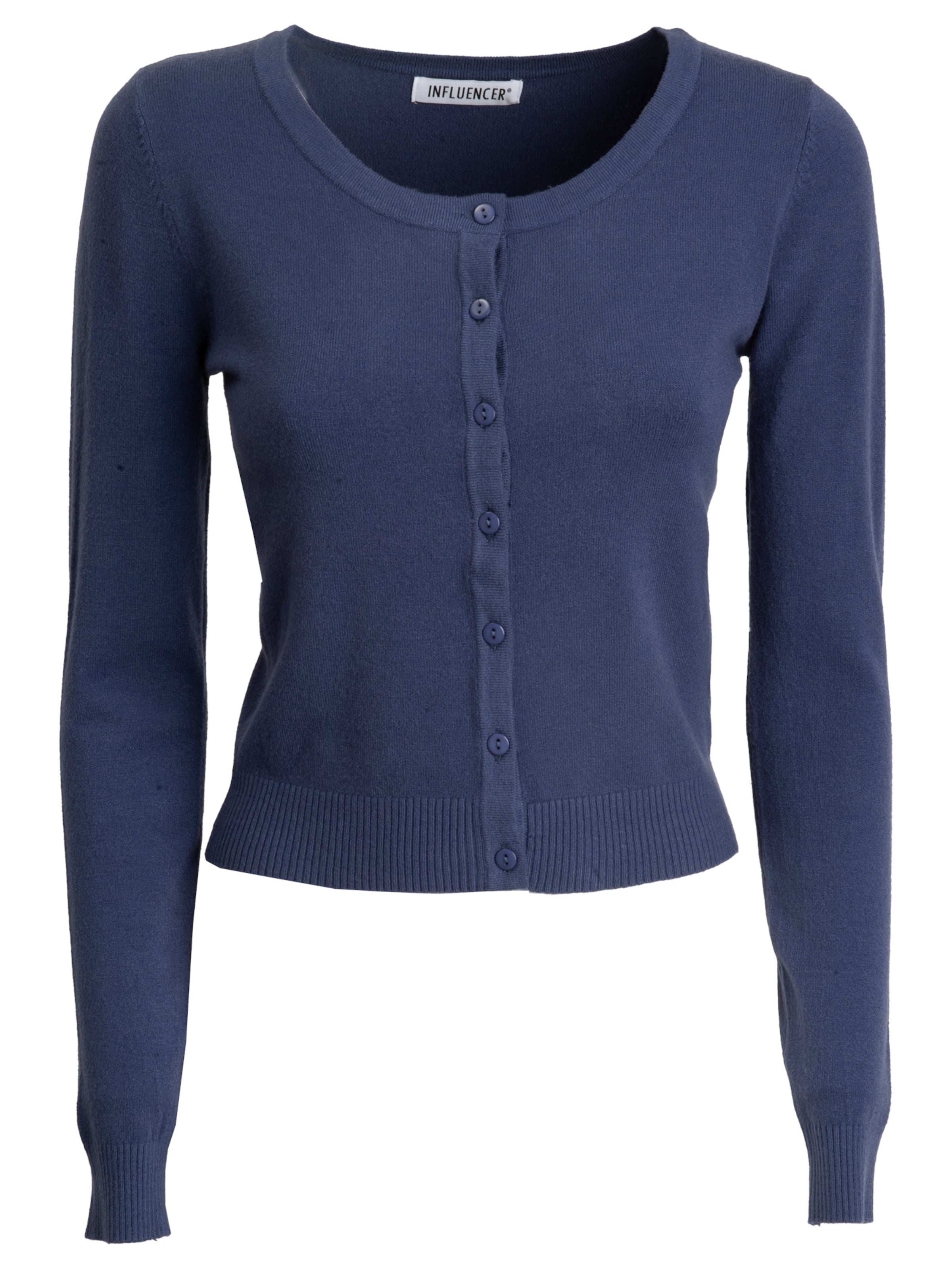Influencer Knit Cardigan in Blue: front