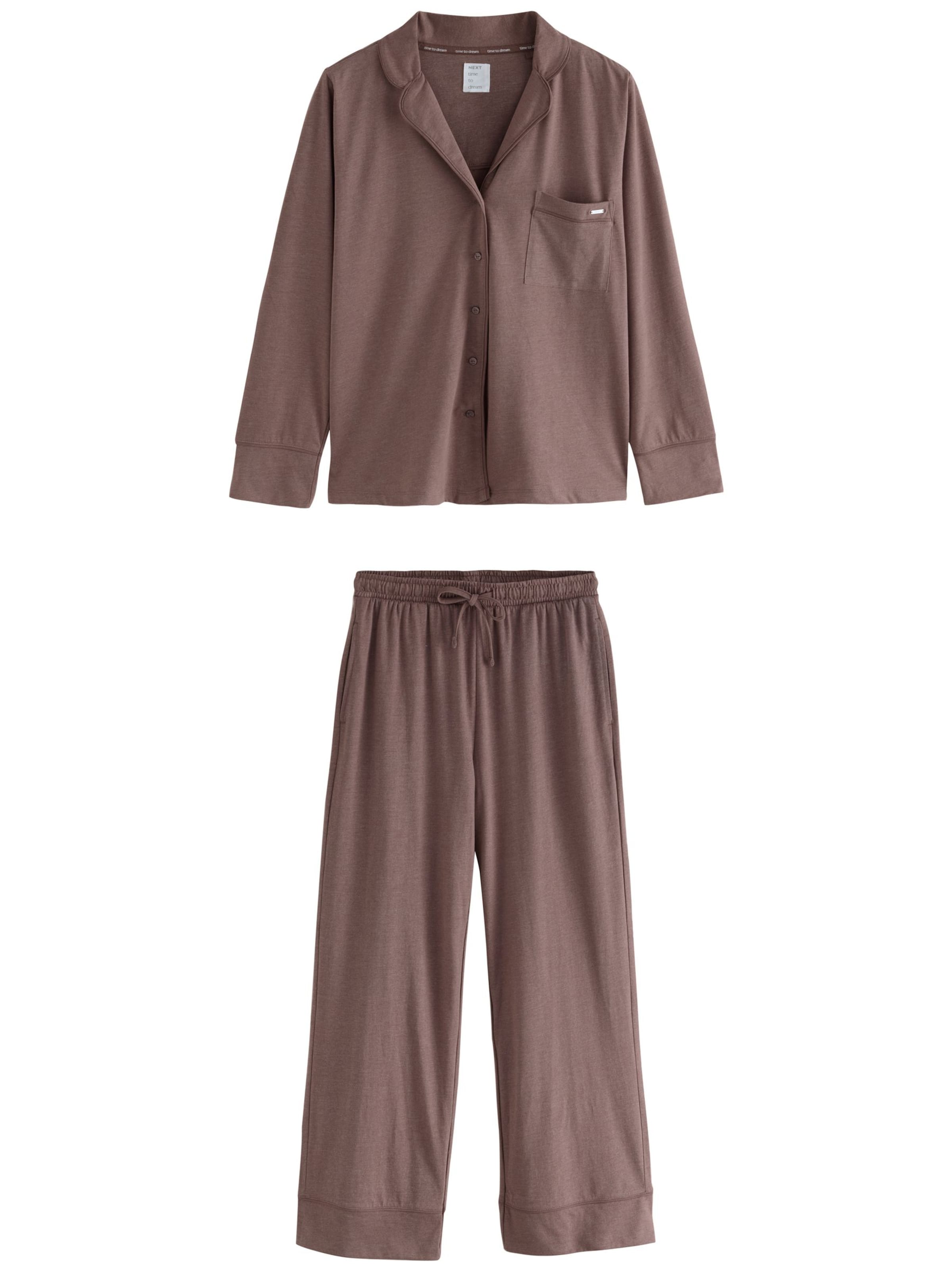 Next - Pijama em castanho: frente