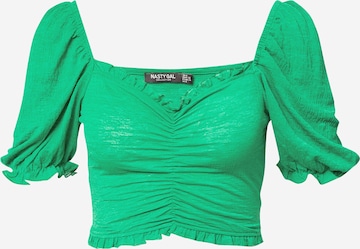 Nasty Gal Тениска в зелено: отпред