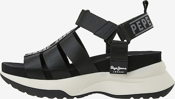 Sandales Pepe Jeans en noir : devant