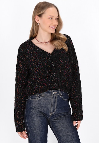 MYMO Knit cardigan in Black: front