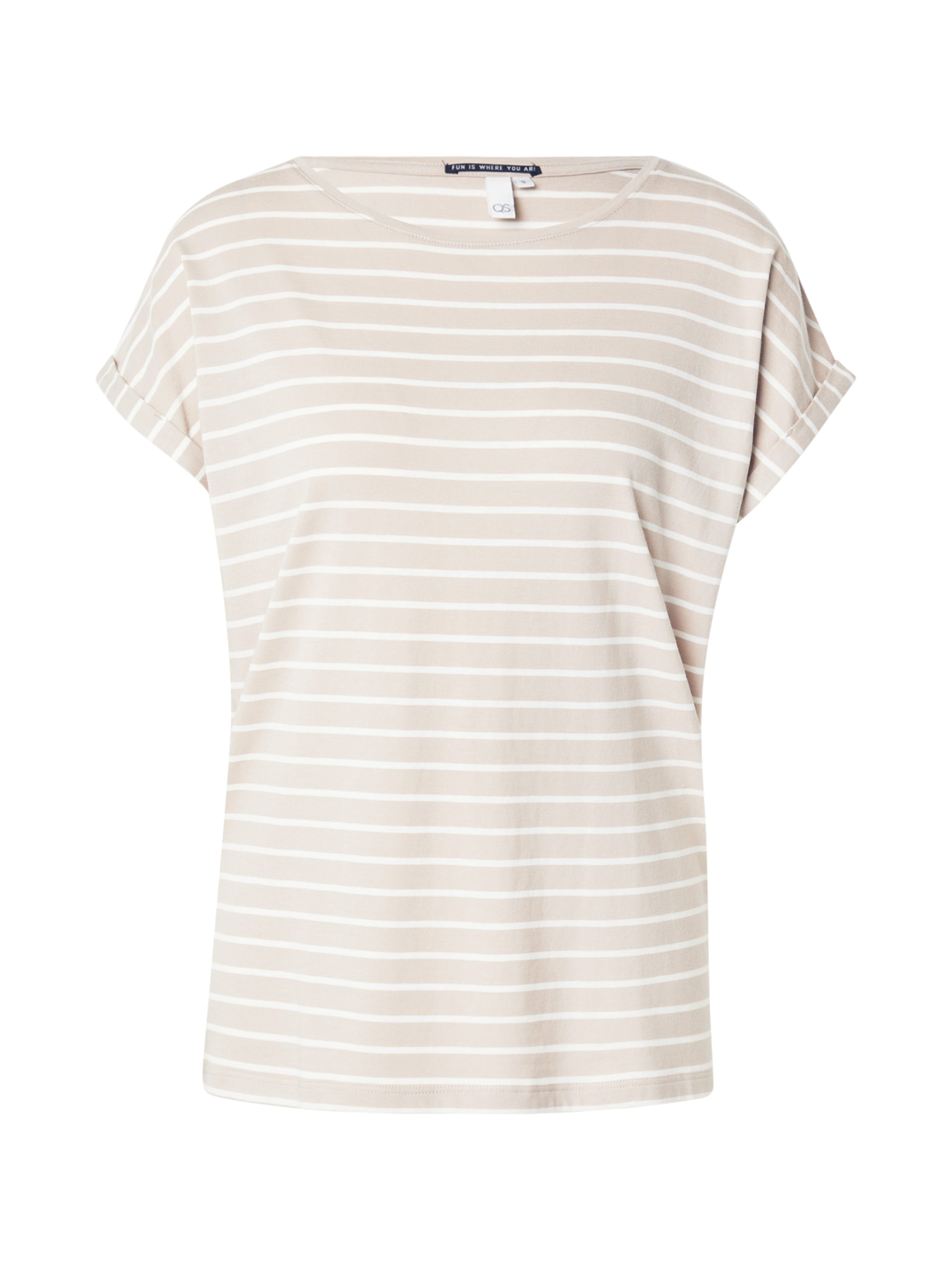 QS T-shirt i beige: framsida