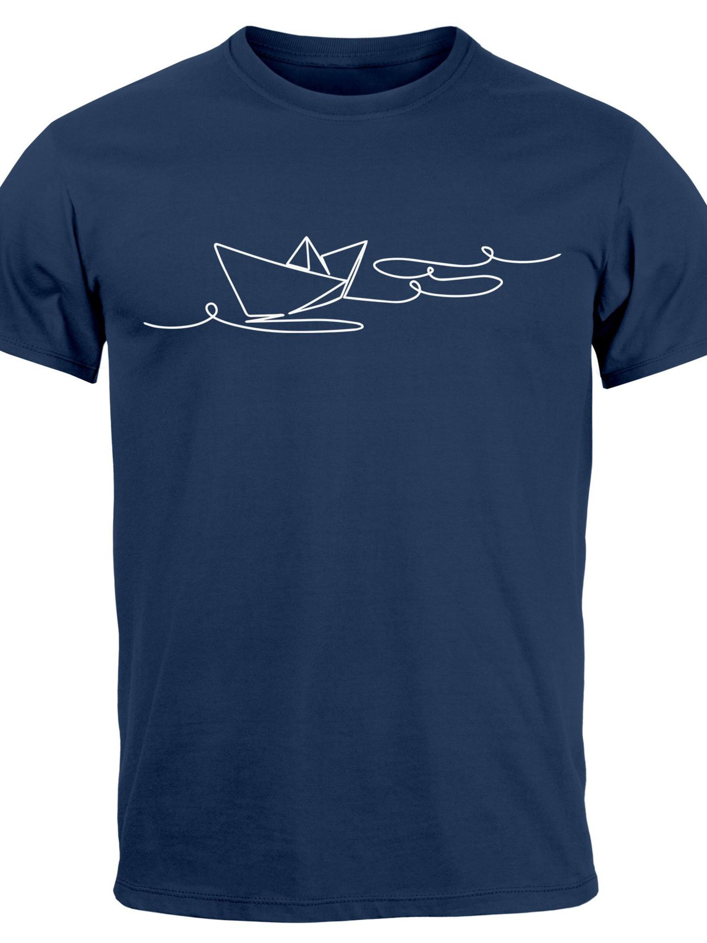 Neverless Shirt 'Paperschiff' in Blue